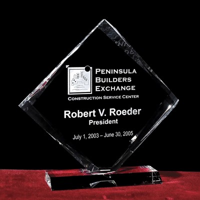 Crystal Diamond Plaque w/Custom Etching (9 3/4")