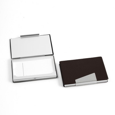 Business Card Case - Black Leather