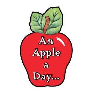 Apple w/ Slogan Promotional Magnet w/ Strip Magnet (8 Square Inch)