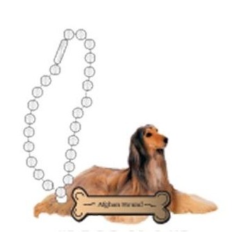 Afghan Hound Dog Promotional Key Chain w/ Black Back (6 Square Inch)