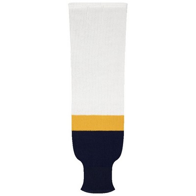 Nashville Pro Series White & Blue Home Socks w/Gold Stripe
