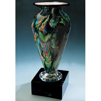 Jade Glen Athena Vase w/ Marble Base (6"x13.75")