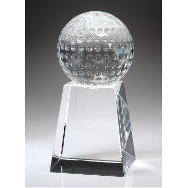 Medium Optical Crystal Golf Ball on Tall Base Award