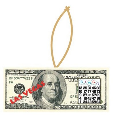 LV Bingo $100 Bill Ornament w/ Clear Mirrored Back (3 Square Inch)