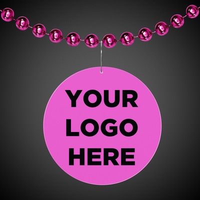 2 1/2" Pink Plastic Medallion Badge(Pad Printed)