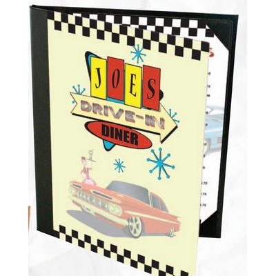 Printed Triple Panel 4 View Book Style Menu Cover (5 1/2"x8 1/2")