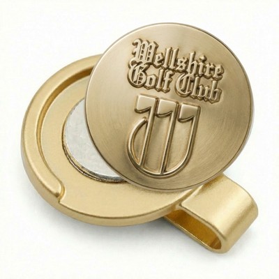 Economy Hat Clip Pearl Gold w/ Brass Ball Marker