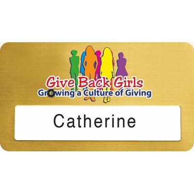 Full Color Digital Printed Gold or Silver Aluminum Metal Window Badge