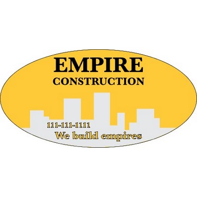 6" X 3" Kwik-Ship Clear Poly Screen Print Oval Decal w/Back Adhesive