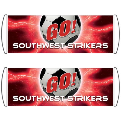 Custom Double-Sided Printed Polyethylene Scroll Banner (9.5" x 27.5")