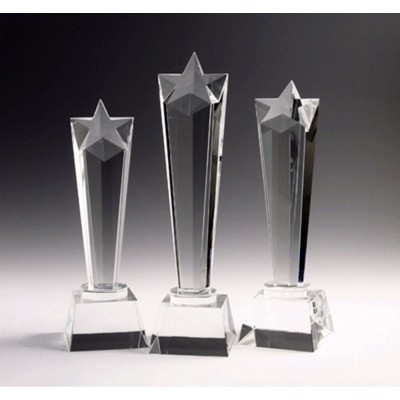 Star Tower Optic Crystal Award (3"x 9")