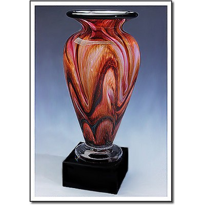 Painted Sands Athena Art Glass Vase w/o Marble Base (4.5"x10")