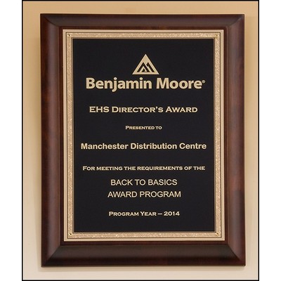 Cherry Finish Plaque with Gold Florentine Plate, 8 x 10"