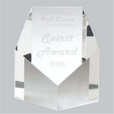 Pentagon Pillar Optic Crystal Award (3½"x 3")