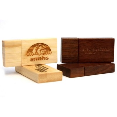 2 GB Wooden Rectangular USB Drive w/Magnetic Closure