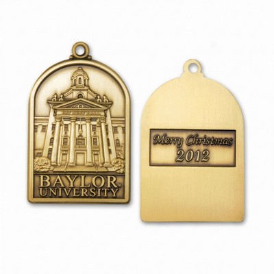 1.5" Custom Solid Brass Die Struck Ornament w/ Reverse Full Color Imprint