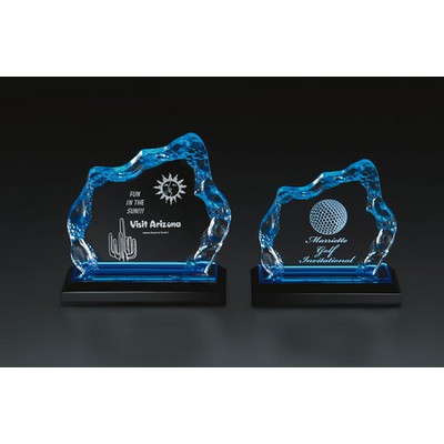 Impress Reflections Glacier Award, Blue, Small, (6" x 6")