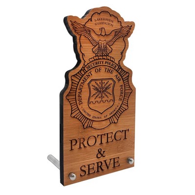 Laser Etched Bamboo Desk Plaques with Posts