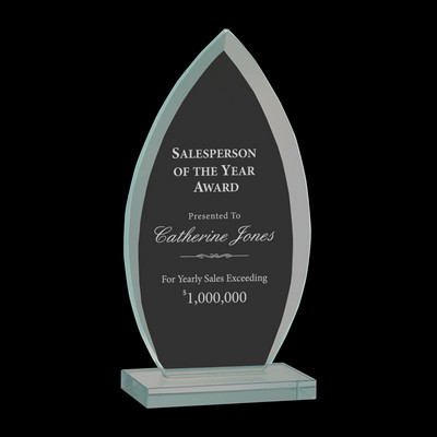 Oval Jade Glass Award (7¾")
