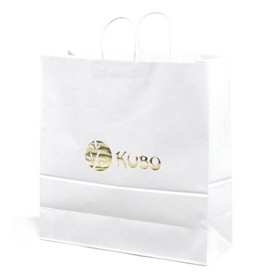 Duke - White Shopper - Foil Print (18" x 7" x 18 3/4")