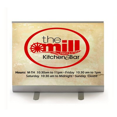 Tradition Small - 3-N-1 Retractable Banner - Full Color, Silver Stand