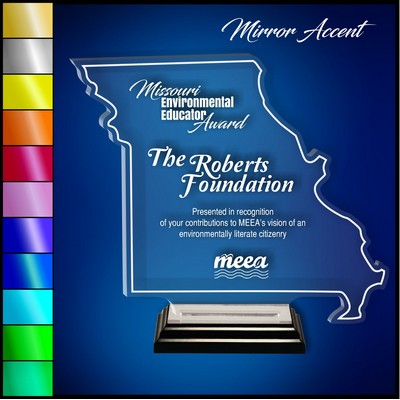 8" Missouri Clear Acrylic Award with Mirror Accent