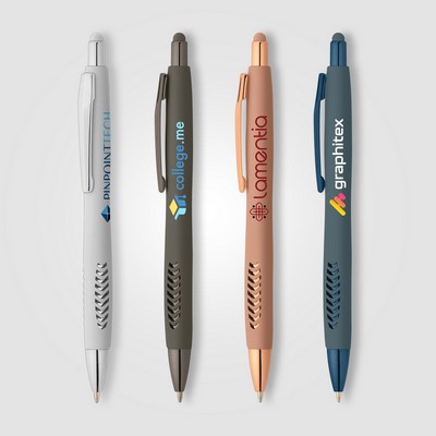 Avalon Softy Monochrome Metallic Stylus Pen - Full-Color Inkjet