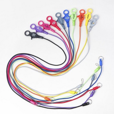 35" Length Nylon Stretch Lanyard 3.5 mm Dia. Lobster Clasp Bungee Cord