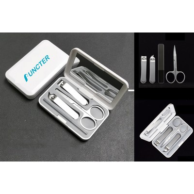 4" 1 Stainless Steel Professional Pedicure Kit Nail Scissors Grooming Kit With White Box Mirror