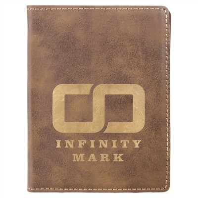 4 1/4" x 5 1/2" Rustic/Gold Leatherette Passport Holder