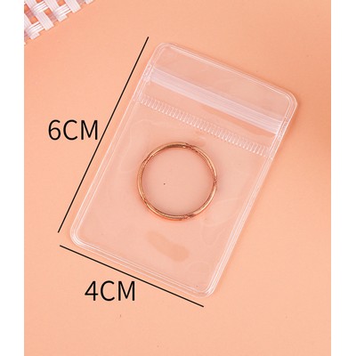 1.57 x 2.36" Clear PVC Transparent Zip Lock Jewelry Bag