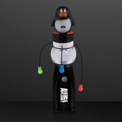Penguin Toy Orbiting LEDs Spinning Light Wands - PRINTED