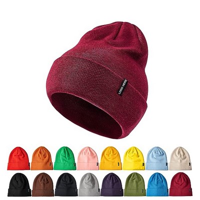 Knit Beanie w/Patch