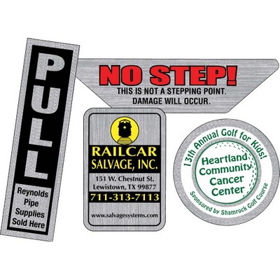 Overlaminated Brushed Chrome Polyester Decal (11 to 17 Square Inches)