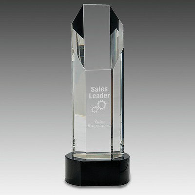 Octagon Slant Top Crystal on Pedestal Base