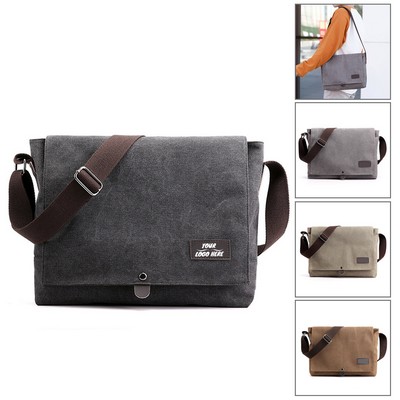 Canvas Work Crossbody Messenger Bag