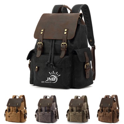 Canvas Leather Outdoor Rucksack