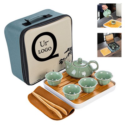 7 Pieces Portable Chinese Tea Set w/ Travel Bag