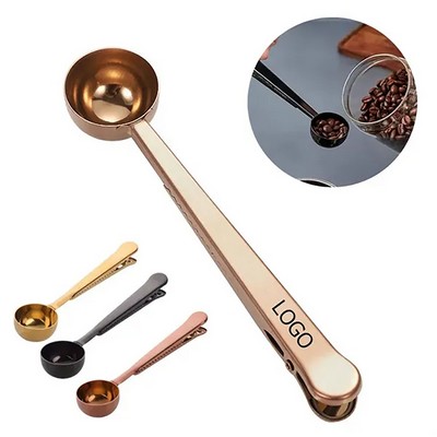 Coffee Bean Spoon w/Clip