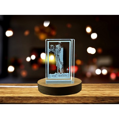 The Hermit 3D Engraved Crystal Trophy Award - Spiritual Introspection