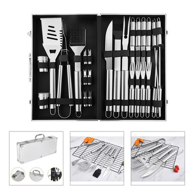 19 Pcs Stainless Steel Grill Tool Set