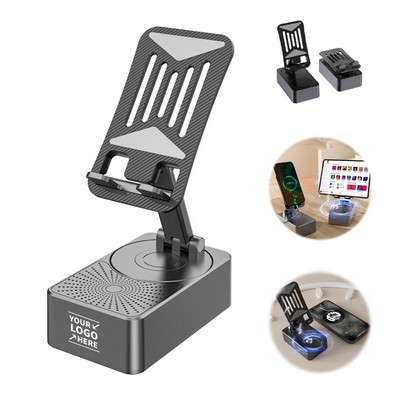 Multifunction Wireless Speaker Phone Stand W/ Power Bank