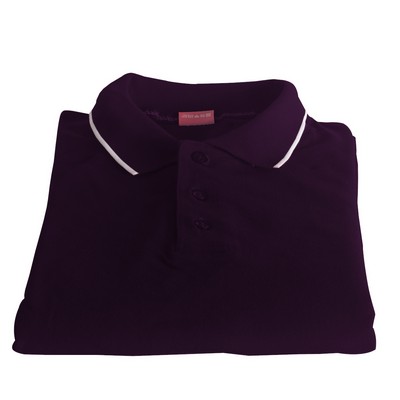 Polo Cotton Airtex Tipped Collar purple-XS - 5XLT
