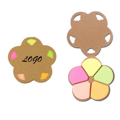 Eco Flower Shaped 5-color Sticky Flags Notes Booklet