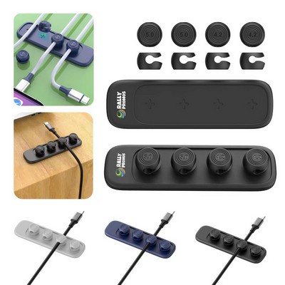 Desktop Silicone Adhesive Magnetic Cord Organizer