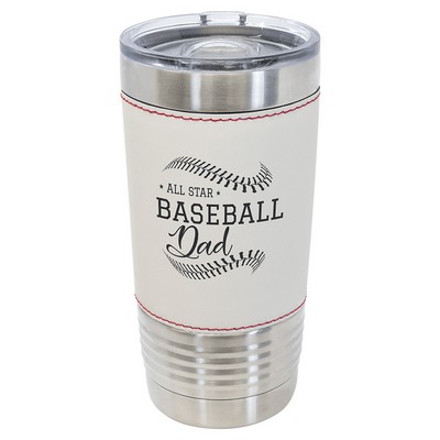20 oz. Baseball Faux Leather Tumbler with Slider Lid