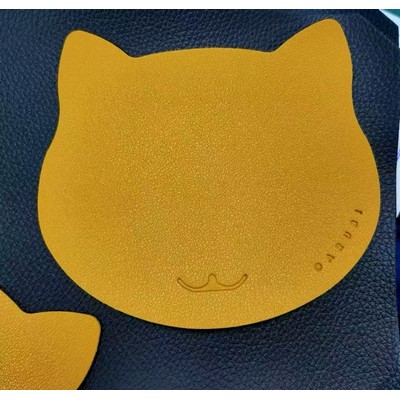 Adorable Cat Design PU Coasters