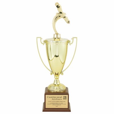 25 1/2" Trophy with 13" Gold Cup on Walnut Base