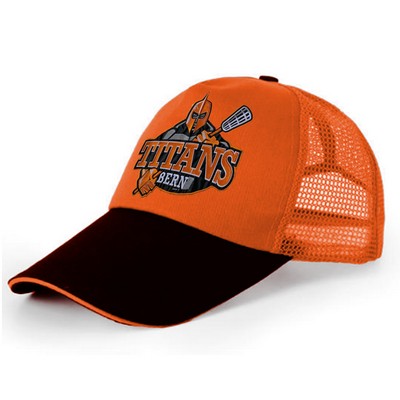 Custom Embroidery Cotton and Mesh Fabrics Cap with Velcro Closure