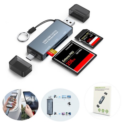 5-in-1 USB/ TYP C/CF/SD/TF Metal Card Readers